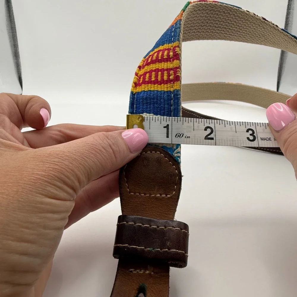 A Tail We Could Wag Southwestern Serape Woven Belt Multicolor Cactus Sz 38